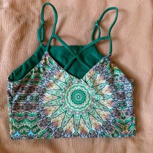 Wolven Threads Fauna Crisscross Four-Way Top Size M Medium Bra Top